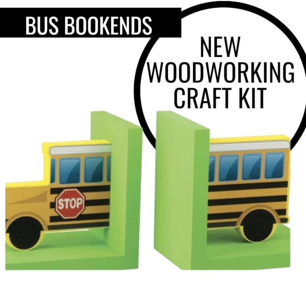 NEW Home Depot Kids Workshop Kit School Bus Bookends Craft Kit Stem Toy DIY Buil